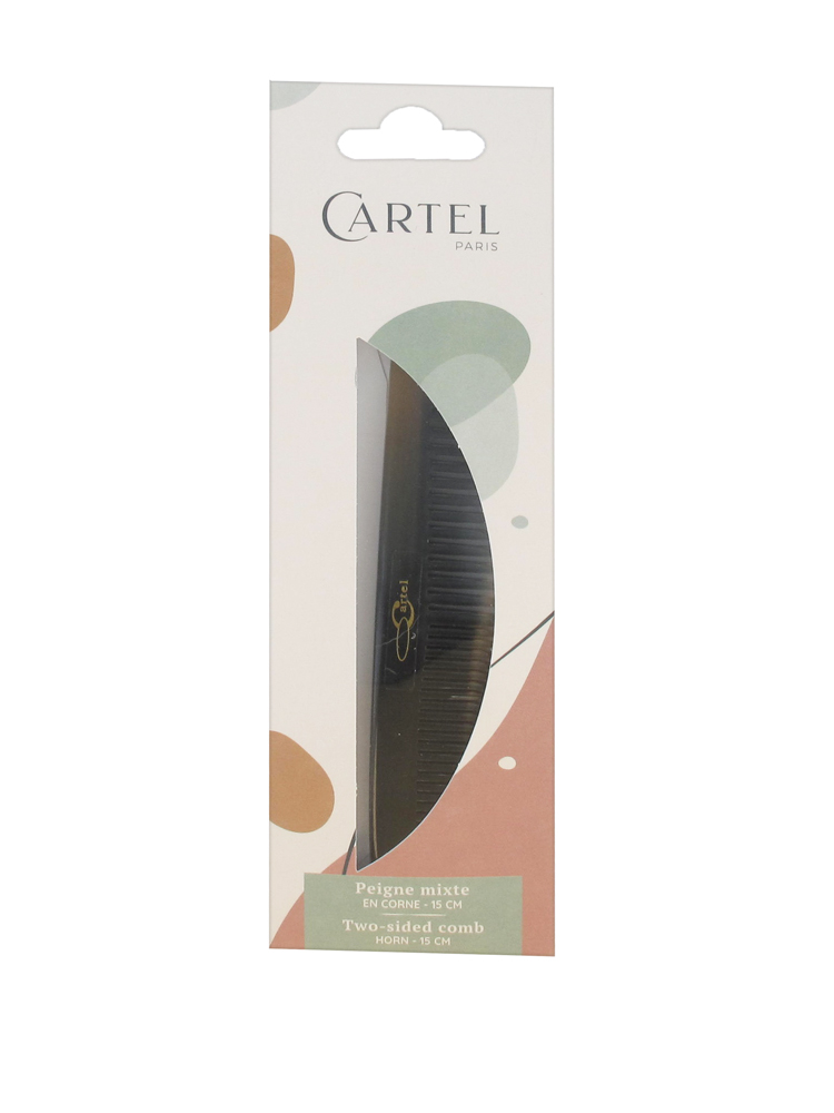 Cartel Peigne Professionnel Mixte Corne Grand Modèle - Couleur : Marron foncé